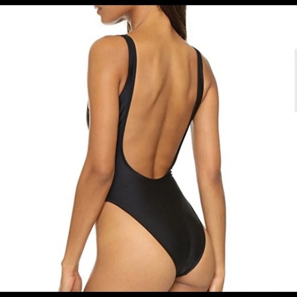 SLAY  one piece black and gold swimsuit